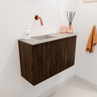 Toiletmeubel Mondiaz Joya Dlux | 71.6 cm | Meubelkleur Walnut | Faye wastafel Glace Wasbak Links | Zonder kraangat(en) Toiletmeubel Mondiaz Joya Dlux | 71.6 cm | Meubelkleur Walnut | Faye wastafel Glace Wasbak Links | Zonder kraangat(en)