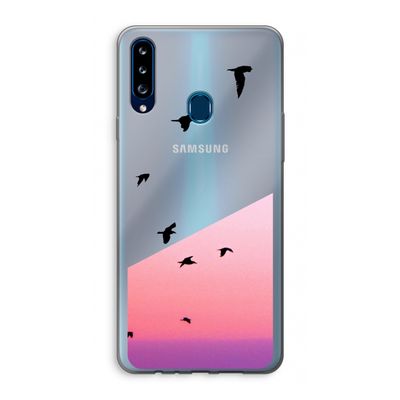 Fly away: Samsung Galaxy A20s Transparant Hoesje