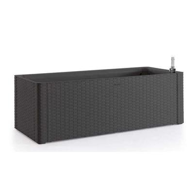 STEFANPLAST Rechthoekige bloembak Natural Delux - 100x43xH33cm - 90 + 6.5L in de reserve - antraciet