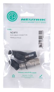 Neutrik NC4FX XLR-connector Bus, recht Aantal polen: 4 Zilver 1 stuk(s)
