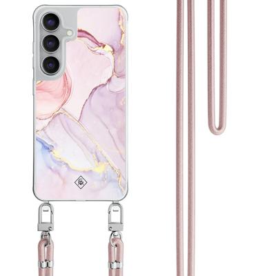 Samsung Galaxy S25 FE hoesje met rosegoud koord - Purple sky