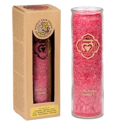 Geurkaars Stearine 1e Chakra (100 uur Brandtijd)