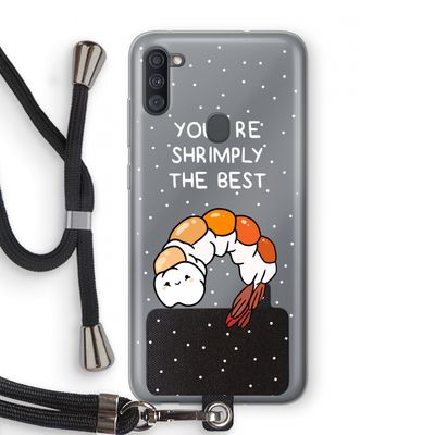 You're Shrimply The Best: Samsung Galaxy A11 Transparant Hoesje met koord