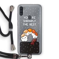 You're Shrimply The Best: Samsung Galaxy A11 Transparant Hoesje met koord