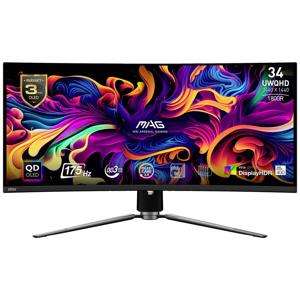 MSI MAG 341CQPDE QD-OLED Gaming monitor Energielabel G (A - G) 86.9 cm (34.2 inch) 3440 x 1440 Pixel 16:9 0.03 ms HDMI, DisplayPort, Hoofdtelefoonaansluiting,