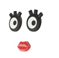 Balvi magneet Mrs. siliconen zwart/wit 3 delig - thumbnail