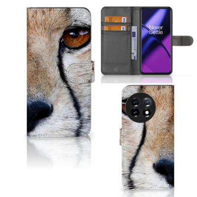 OnePlus 11 | Telefoonhoesje | Met pasjeshouder | Cheetah