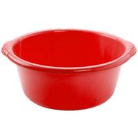 Plasticforte afwasbak teil - Set van 2x stuks - kunststof - rond - 10 liter - rood - Afmetingen 40 x