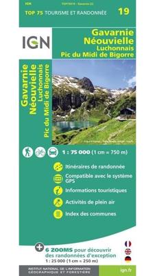 Wegenkaart - landkaart 75019 Gavarnie / Néouvielle / Luchonnais | IGN - Institut Géographique National