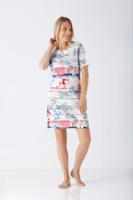 Hajo nachthemd blauw en bloemen