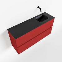 Toiletmeubel Mondiaz Ada | 100 cm | Meubelkleur Fire | Lex wastafel Urban Rechts | Zonder kraangat