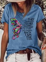 Women's Butterfly They Whispered To Her Letter Casual T-Shirt - thumbnail