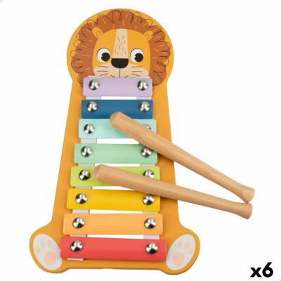 Xylofoon Woomax Leeuw Hout 16 x 2,5 x 26 cm (6 Stuks)