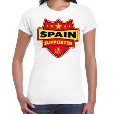 Spanje supporters t-shirt - wit - voor dames - Spain - landen shirts - kleding - sport