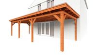 Trendhout Aanbouwveranda Lucca 955x390 cm - Plat dak- - Onbehandeld lariks Douglas hout- Trendhout