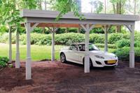 Carport Plat Dak C1 - 420x540 cm- Plat dak- Onbehandeld vurenhout- Lugarde