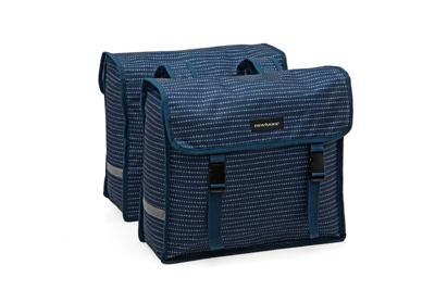 Newlooxs Fiori dubbele fietstas - waterafstotend polyester - 30l - zwart/blauw/grijs