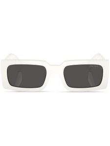 Prada Eyewear logo-lettering rectangular sunglasses - Blanc