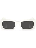 Prada Eyewear logo-lettering rectangular sunglasses - Blanc - thumbnail