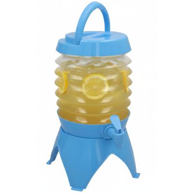 Gerimport Drank / water dispenser - blauw - opvouwbaar - 3.5 ltr - kunststof