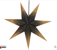 Papier ster zwart 60 cm goud glitter Buitengewoon de Boet - Buitengewoon de boet