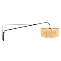 Steinhauer WandlampElegant Classy zwart met strokleurige kap - 3700ZW