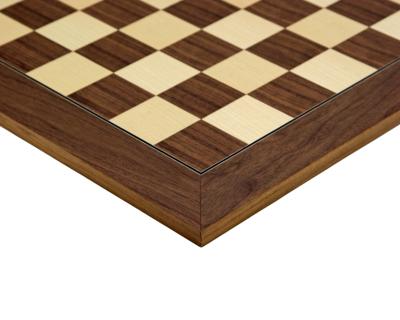 50 cm Walnoot en Esdoorn Luxe Schaakbord