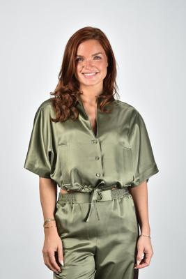 Margaux Lonnberg blouse Isha kaki satin Margaux Lonnberg blouse Isha kaki satin