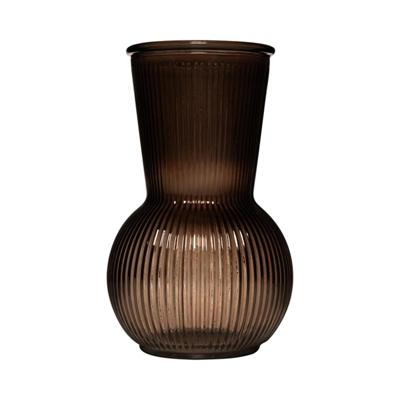 Hakbijl Glass Tilly buikvaas taupe ø11xh18cm