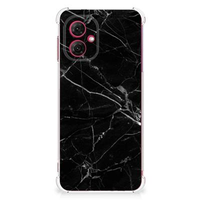 Motorola Moto G55 Anti-Shock Hoesje Marmer Zwart - Origineel Cadeau Vader