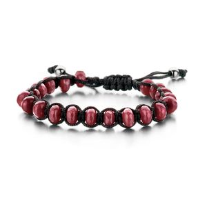 Frank 1967 7FB-0092 Armband Rope Jade rood-zwart 16,5-23 cm