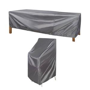 HIXA Tuintafelhoes 240x130x60cm en Tuinstoelhoes 66x66x120cm Afdekhoes Voor Tuinmeubelen Beschermhoes Buiten Overtrek