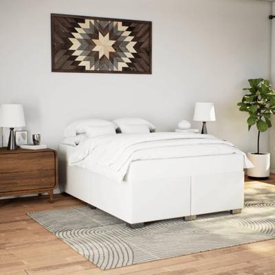 Bedframe kunstleer wit 160x200 cm