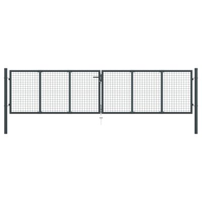 vidaXL Gaaspoort 400x175 cm gegalvaniseerd staal grijs