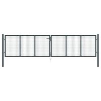 vidaXL Gaaspoort 400x175 cm gegalvaniseerd staal grijs - thumbnail