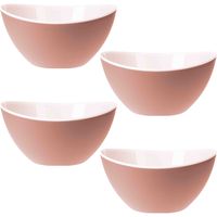 4x stuks Onbreekbare kommetjes/schaaltjes - roze - kunststof - 330 ml