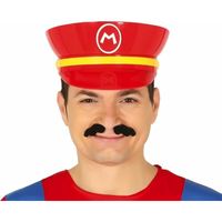 Guirca game verkleed pet - loodgieter Mario - rood - volwassenen  - carnaval/themafeest   -