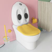 Sanigoods Feliz staand toilet wit met gele softclose zitting - thumbnail