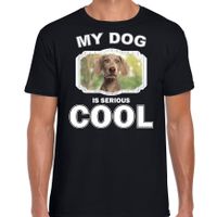 Honden liefhebber shirt Weimaraner my dog is serious cool zwart voor heren - thumbnail