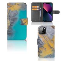 iPhone 13 Mini | Bookcase | Marble Blue Gold