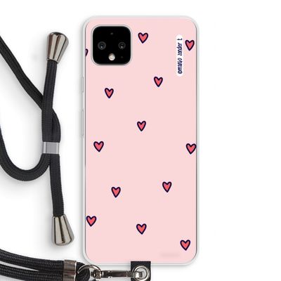 Hartjes: Pixel 4 XL Transparant Hoesje met koord