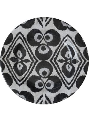 Les-Ottomans assiette en céramique Ikat (28 cm) - Blanc