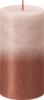 Rustiek fading metallic stompkaars 130/68 Misty pink Amber - Bolsius