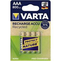 Varta AAA Recycled batterijen - 800mAh - Oplaadbaar - 4 stuks