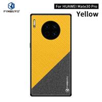 Voor Huawei mate 30 Pro PINWUYO Rong serie schokbestendige PC + TPU + chemische Fiber doek beschermende cover (geel)