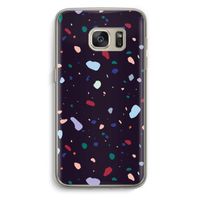 Dark Rounded Terrazzo: Samsung Galaxy S7 Transparant Hoesje