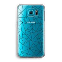 Geometrische lijnen zwart: Samsung Galaxy S6 Transparant Hoesje