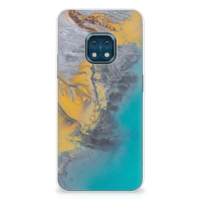 Nokia XR20 | TPU | Siliconen hoesje | Marble Blue Gold