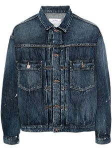 visvim veste en jean à effet taches de peinture - Bleu