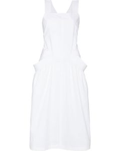 Low Classic robe mi-longue à design tablier - Blanc